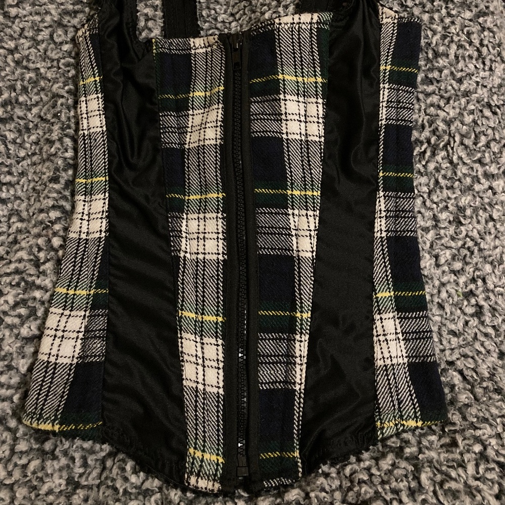 Multicolored Polyester Zip up Corset